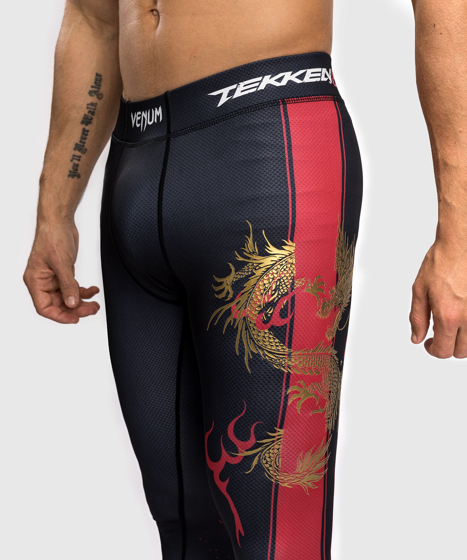 Venum X Tekken Marshall Spats in Black Gold Red